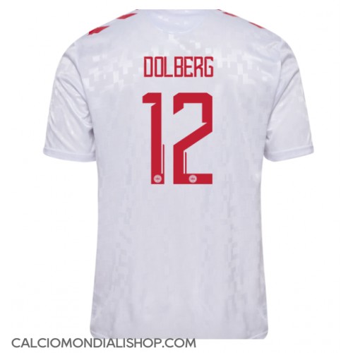 Maglie da calcio Danimarca Kasper Dolberg #12 Seconda Maglia Europei 2024 Manica Corta